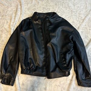 SHEIN Classic Black Leather Jacket for Women